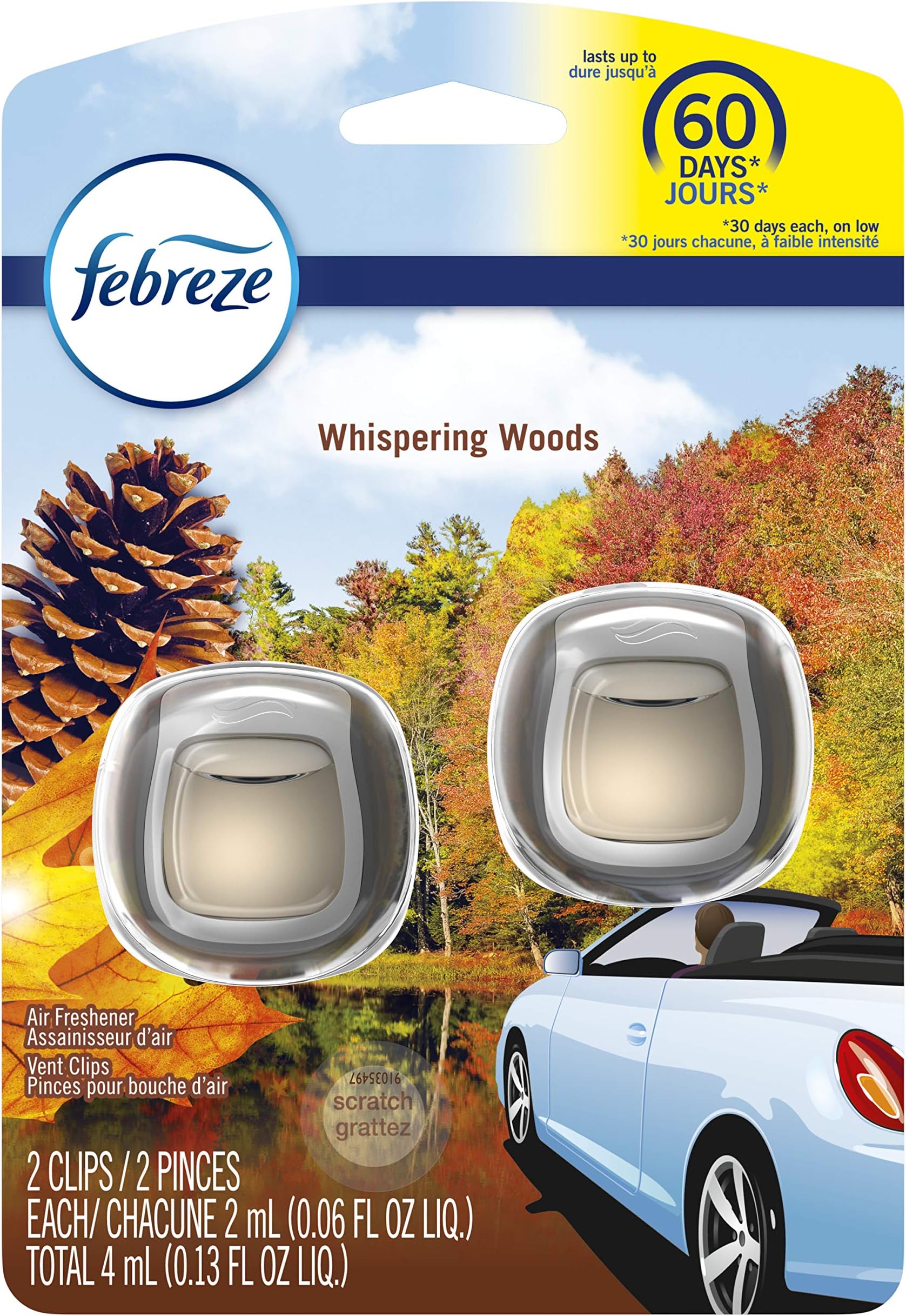 Glade Vent Oil AutoVent Car Air Freshener 3PACK, Cashmere