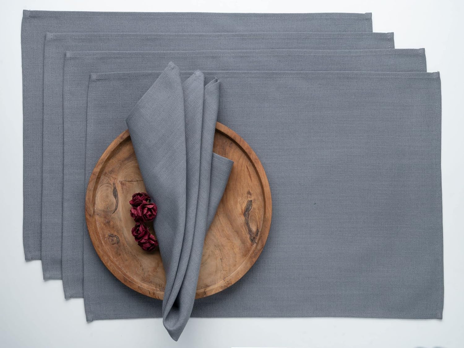 D'Moksha Homes Linen Placemats Set of 4 Faux Linen