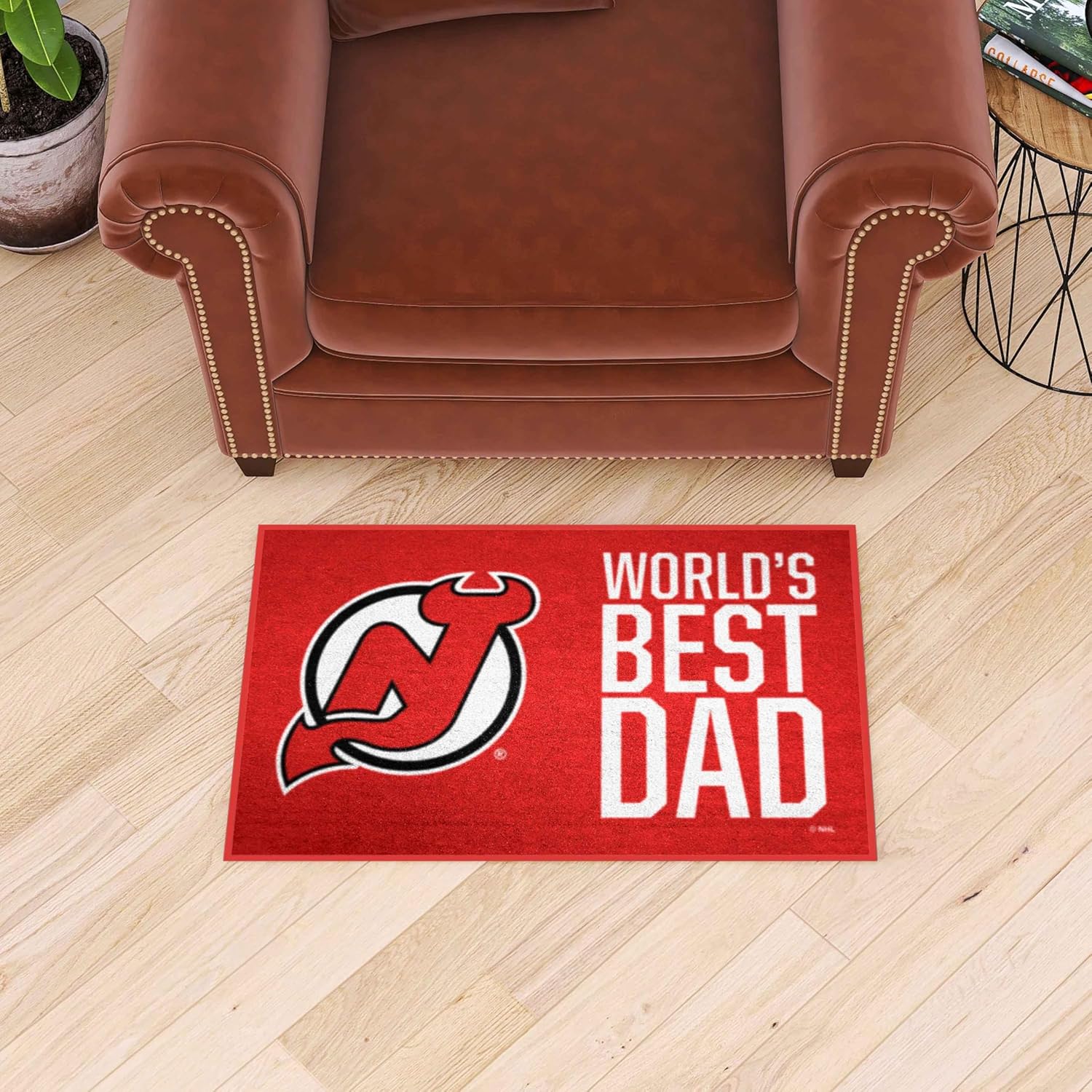 FANMATS 31161 New Jersey Devils Starter Mat Accent Rug - 19in. x 30in. | Sports Fan Home Decor Rug and Tailgating Mat World's Best Dad Starter Mat