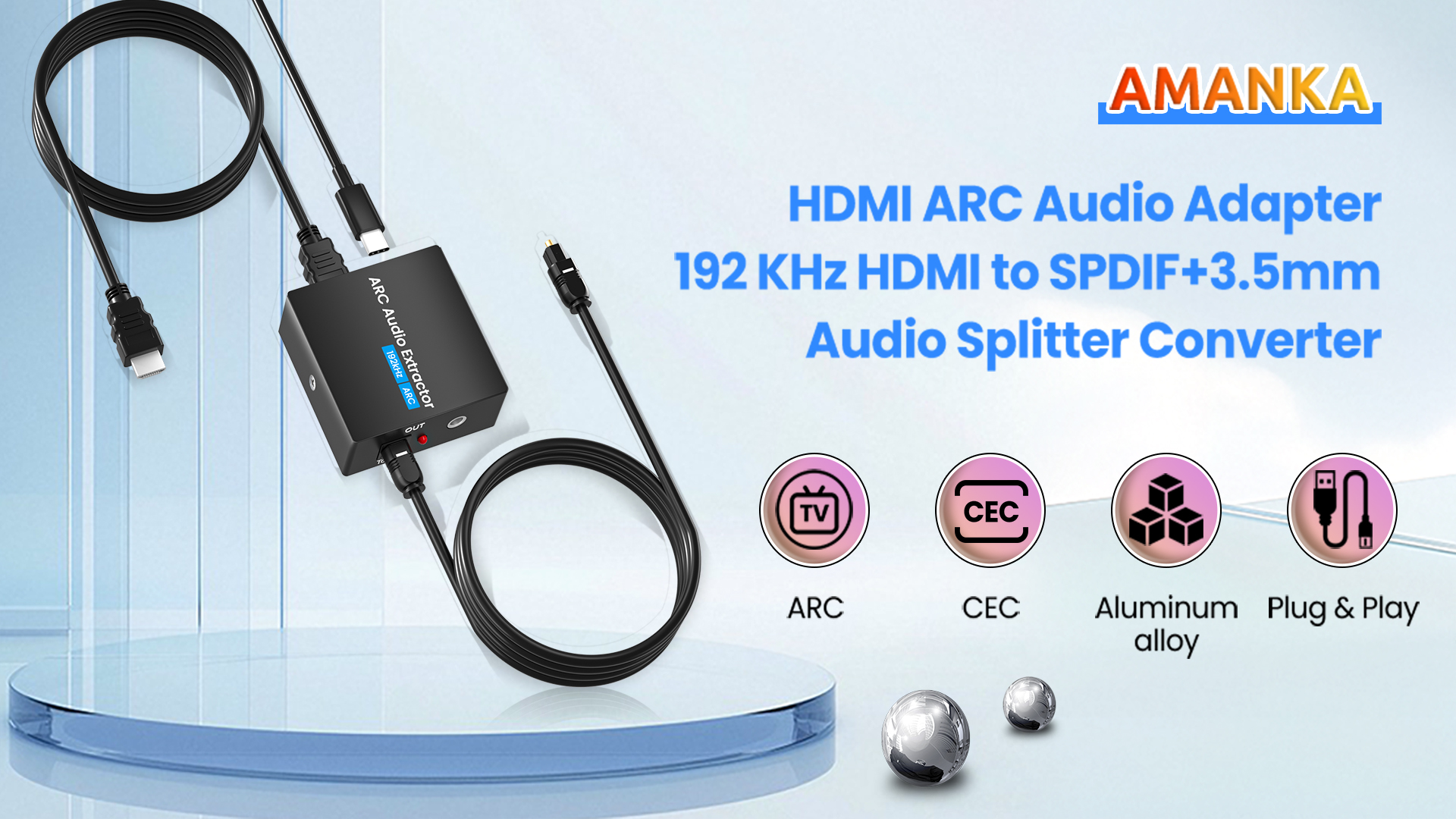 EARC Audio Extraktor - HDMI Zu Optical/3,5mm Konverter Für TV Sound