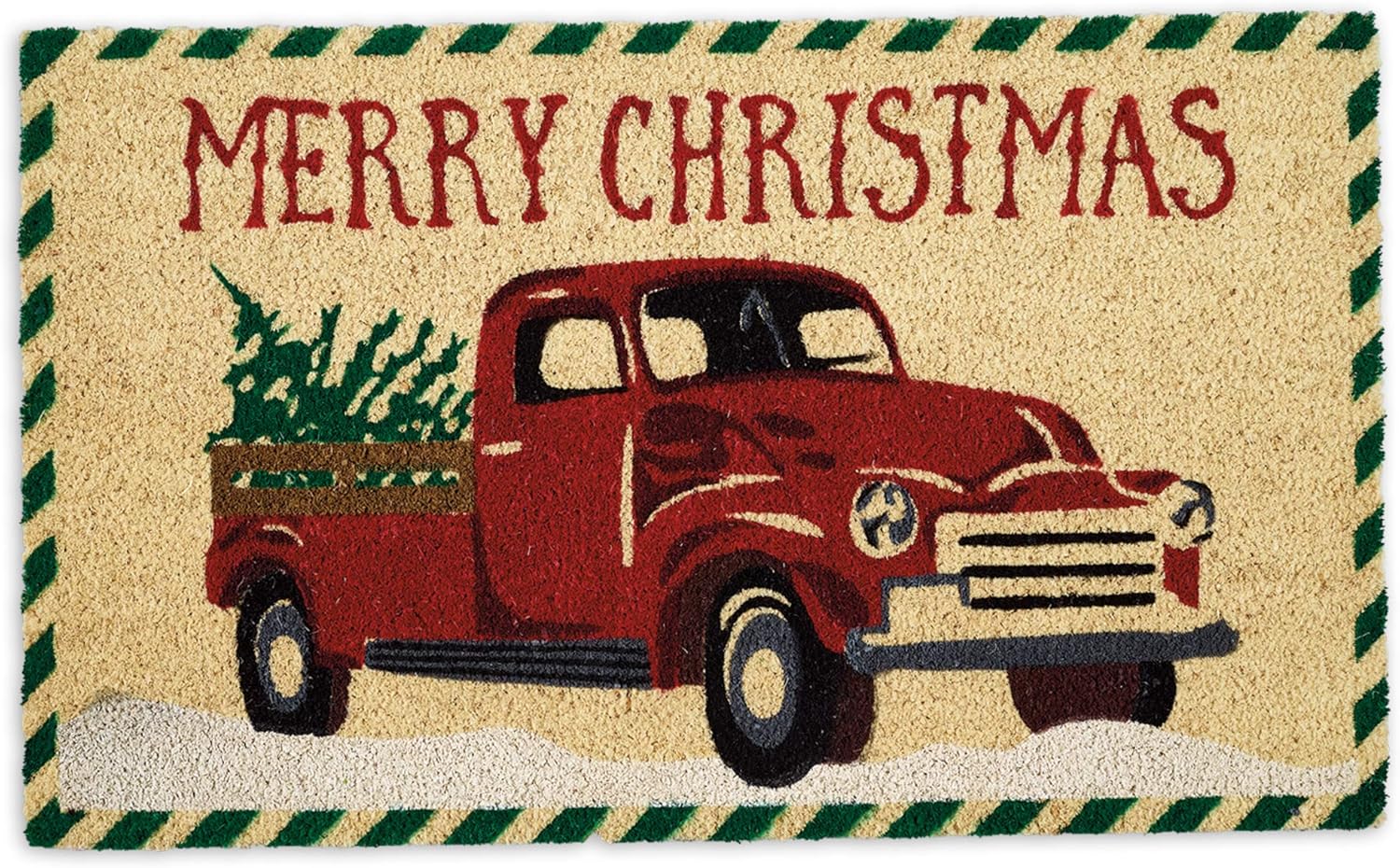 DII Outdoor Christmas Door Mat Collection Decorative Holiday Doormat, Front Porch Décor, 17x29, Farmhouse Red Truck