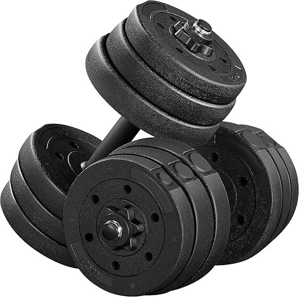 Yaheetech 44 LB Adjustable Dumbbell Weight Set Free Weight Set for Men & Women Home Gym Office Exercise and Fitness Equipment Workout Body Building Training Black