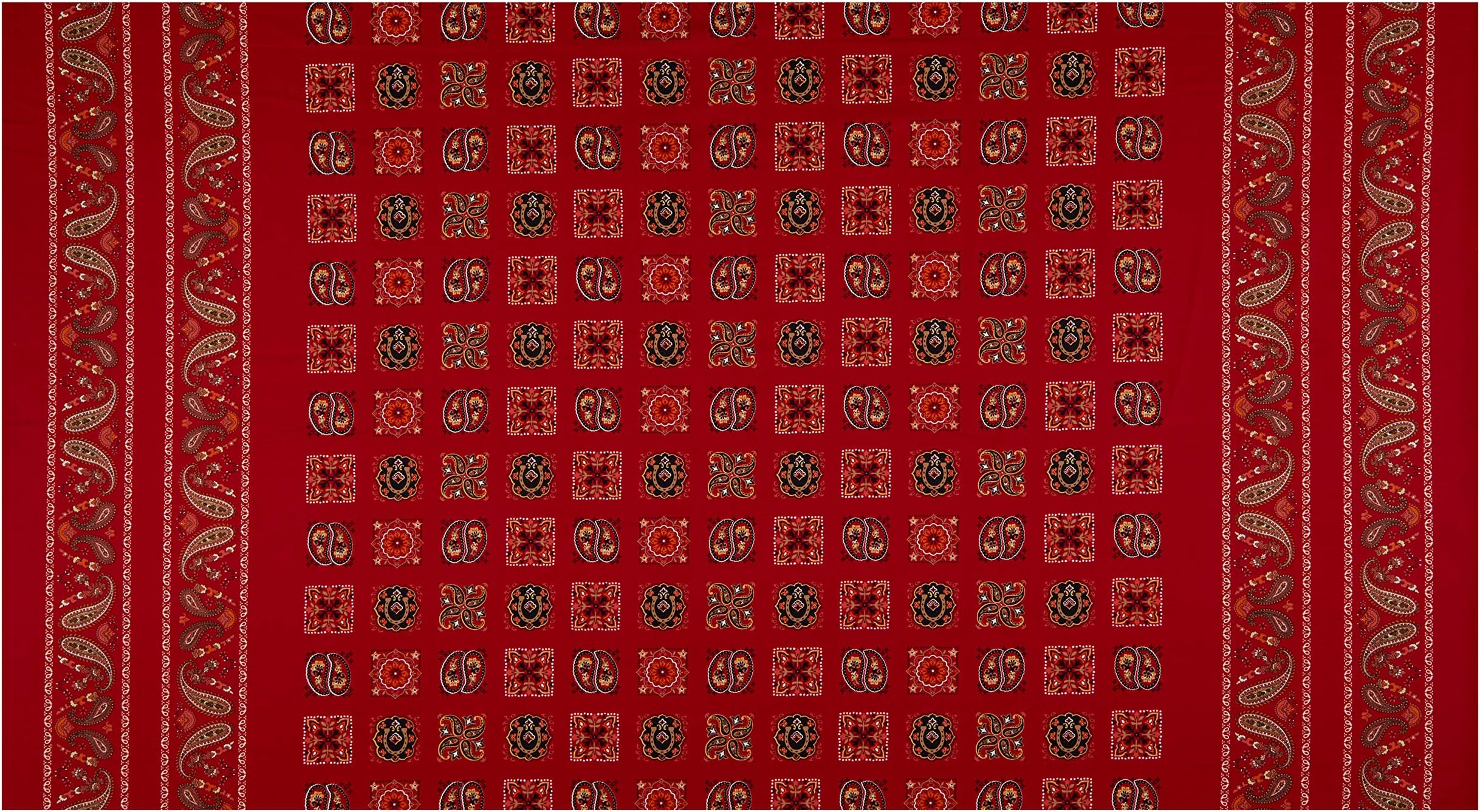 Studio E Wild Wild West Bandana Double Border Red, Fabric by the Yard
