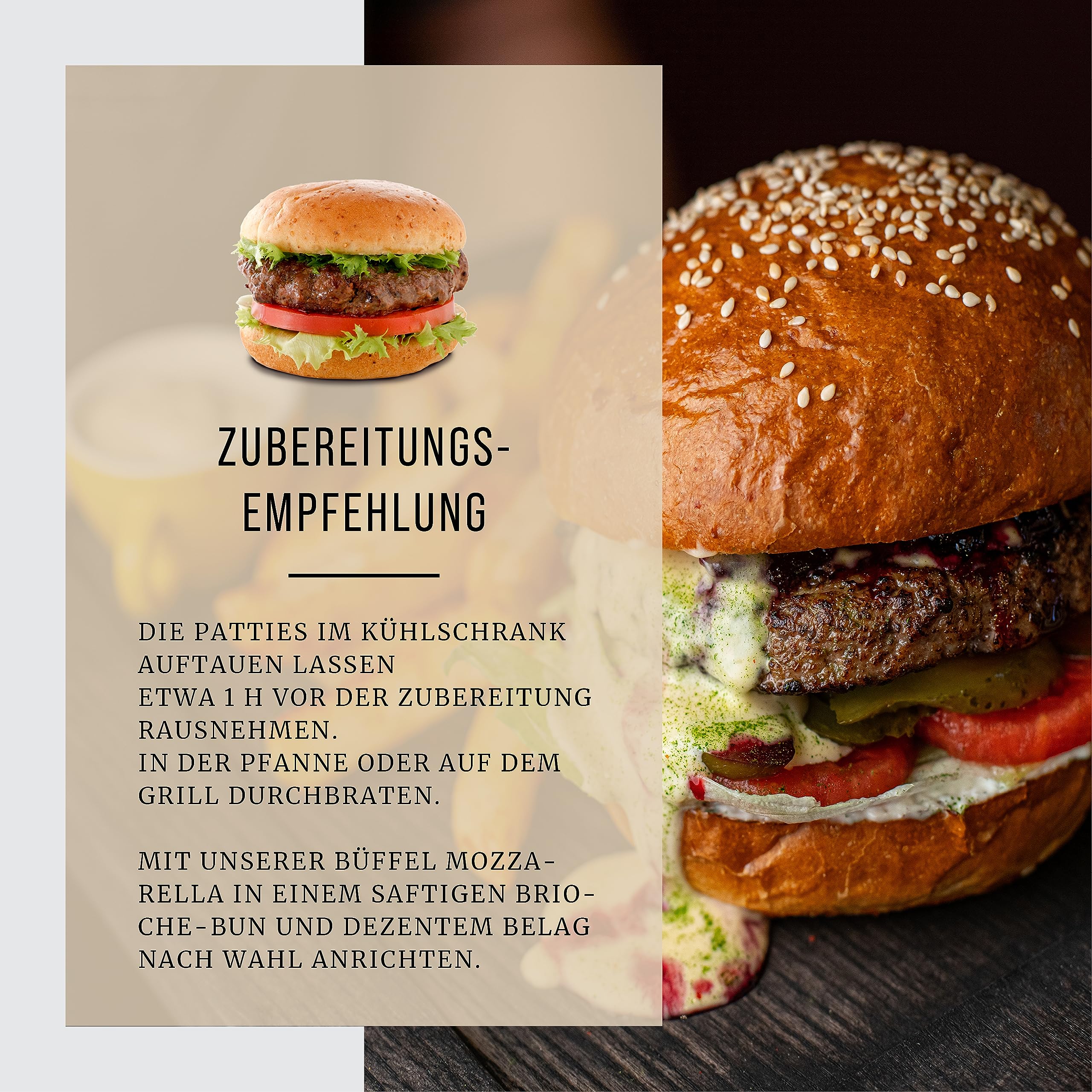 BÜFFEL BILL Gourmet Burger 6x180g Mageres Wasserbüffelfleisch Brisket Schulter