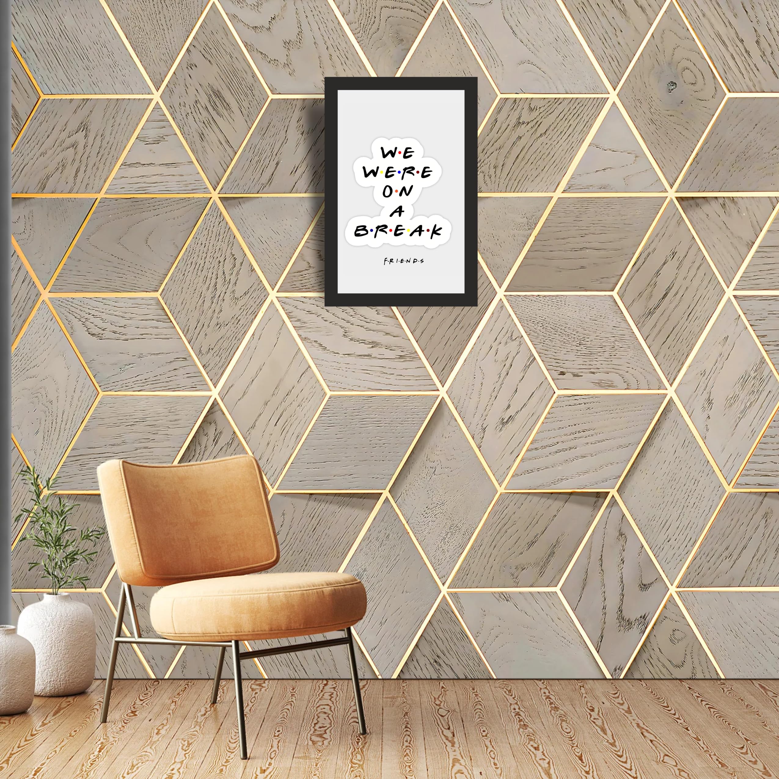 Friends Break Quote Cloud Typography Photo Frame A4 Black