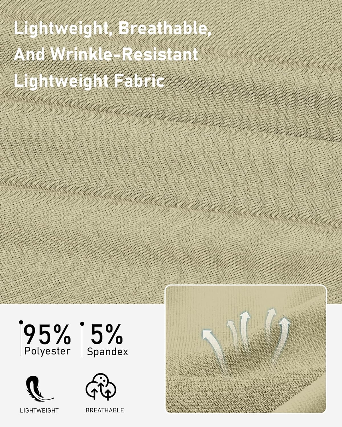 Mens Golf Pants Stretch Dress Casual Pants 28"/30"/32"/34" Quick Dry Lightweight Slacks for Men Trousers with 6 Pockets - Image 6