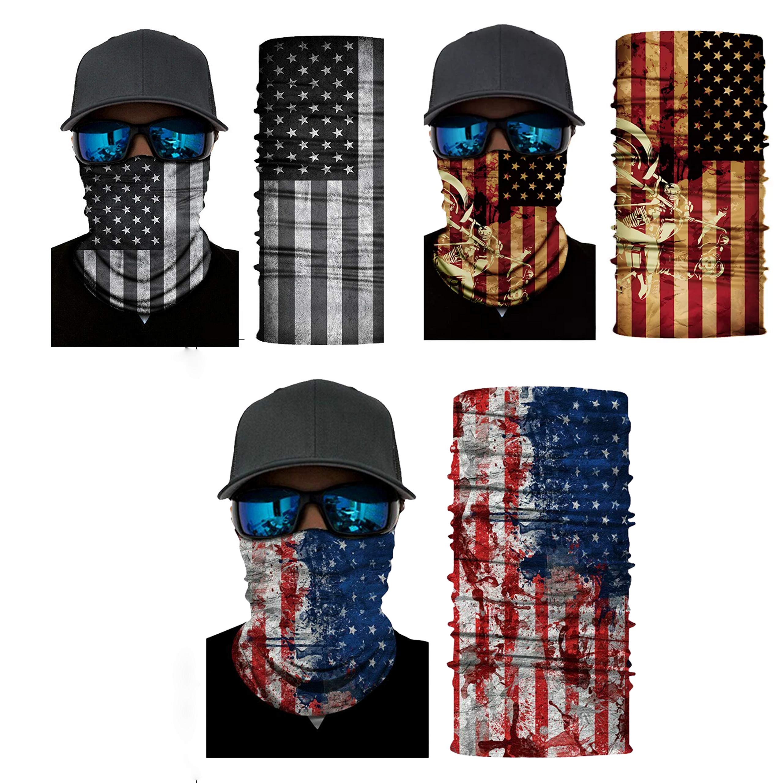 3 Pcs American Flag Ski Masks for Men - Face Mask for Men - Balaclava Face Mask -