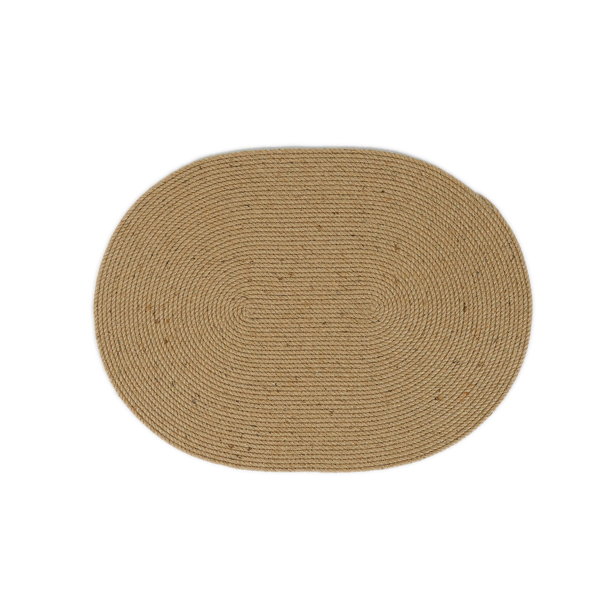 Ocean Home Textile Textile Jüt Halat Çok Amaçlı Dekoratif İç Dış Kapı Önü Paspası 70x50 cm çap