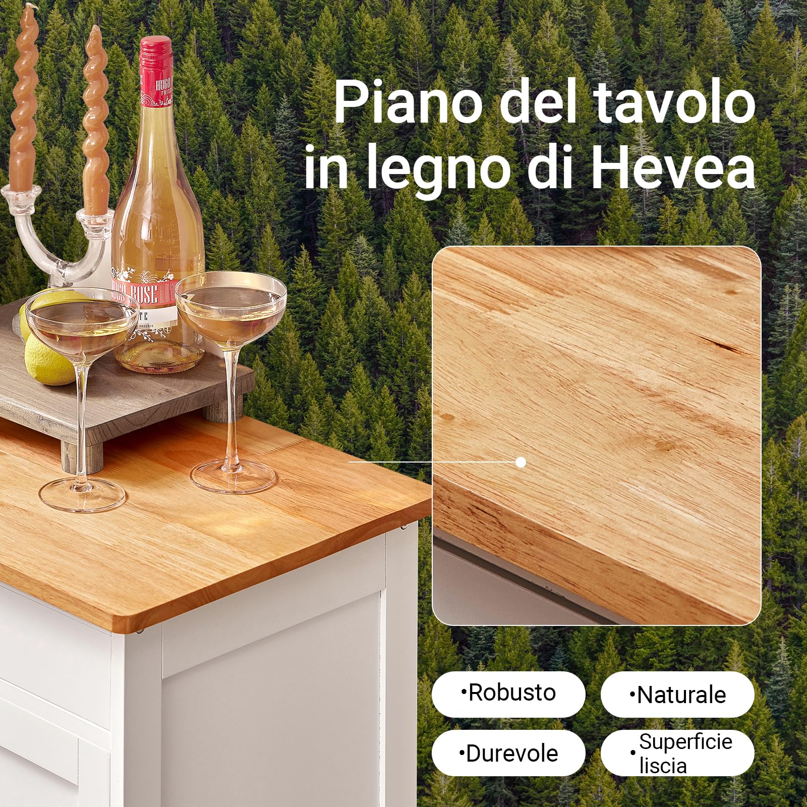 SoBuy Mobile Cucina Salvaspazio con Ruote Carrello Cucina con Cassetti e Portabottiglie, Mobiletto Credenza credenza cucina per Cucina o Sala da Pranzo, Bianco 67x86x38cm FKW45-WN