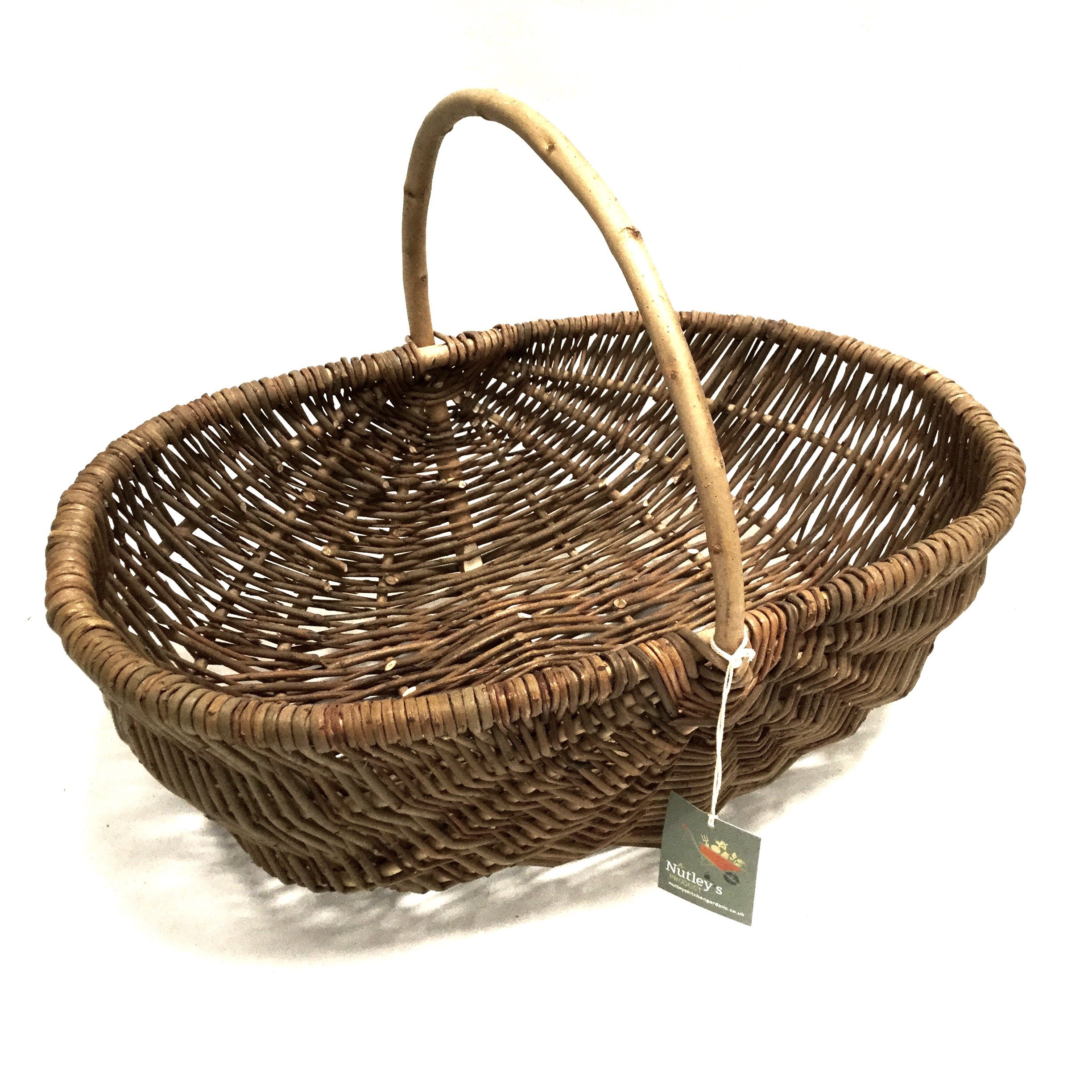 Nutley's Large Rustic Willow Vegetable Trug Basket - Handcrafted, Ample Space for Potatoes, Carrots, Onions, Stylish Kitchen Decor, Easy to Clean, Trusted Brand for Durable & Useful Kitchen Storage