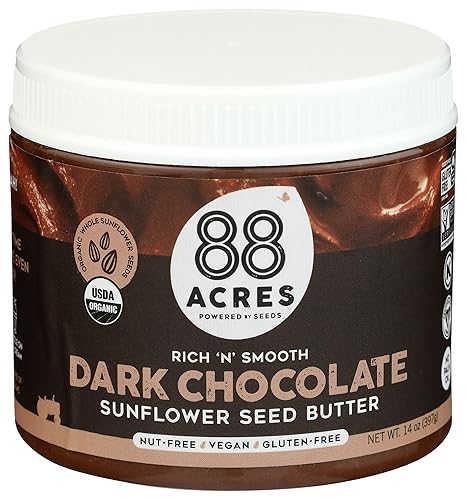 88 Acres, Tarro de mantequilla con semillas de girasol de chocolate oscuro, 14 onzas
