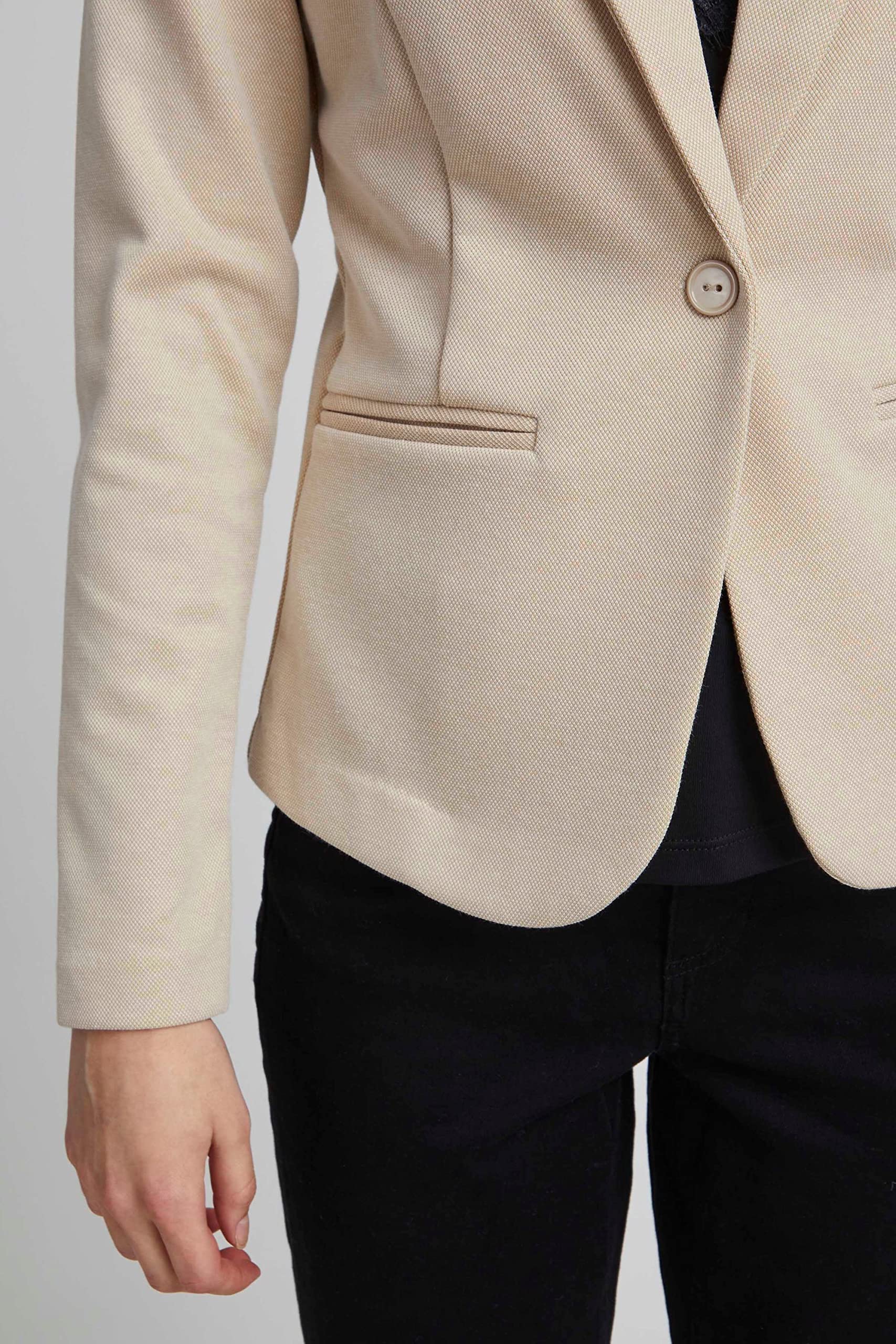 ICHI IHKATE Pique BL Damen Blazer Kurzblazer Jacke EIN-Knopf-Blazer mit Stretch