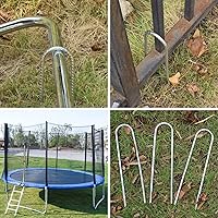 Vista 8 de AAGUT Juego de 6 estacas para trampolín de 12 pulgadas, kit de anclaje de amarre para trampolín de 3/8 pulgadas, resistente al viento, accesorios