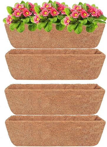 Vista 21 de Y&M 2 revestimientos redondos de fibra de coco de 16 pulgadas, revestimiento de coco de 16 pulgadas, repuesto preformado para cesta de maceta