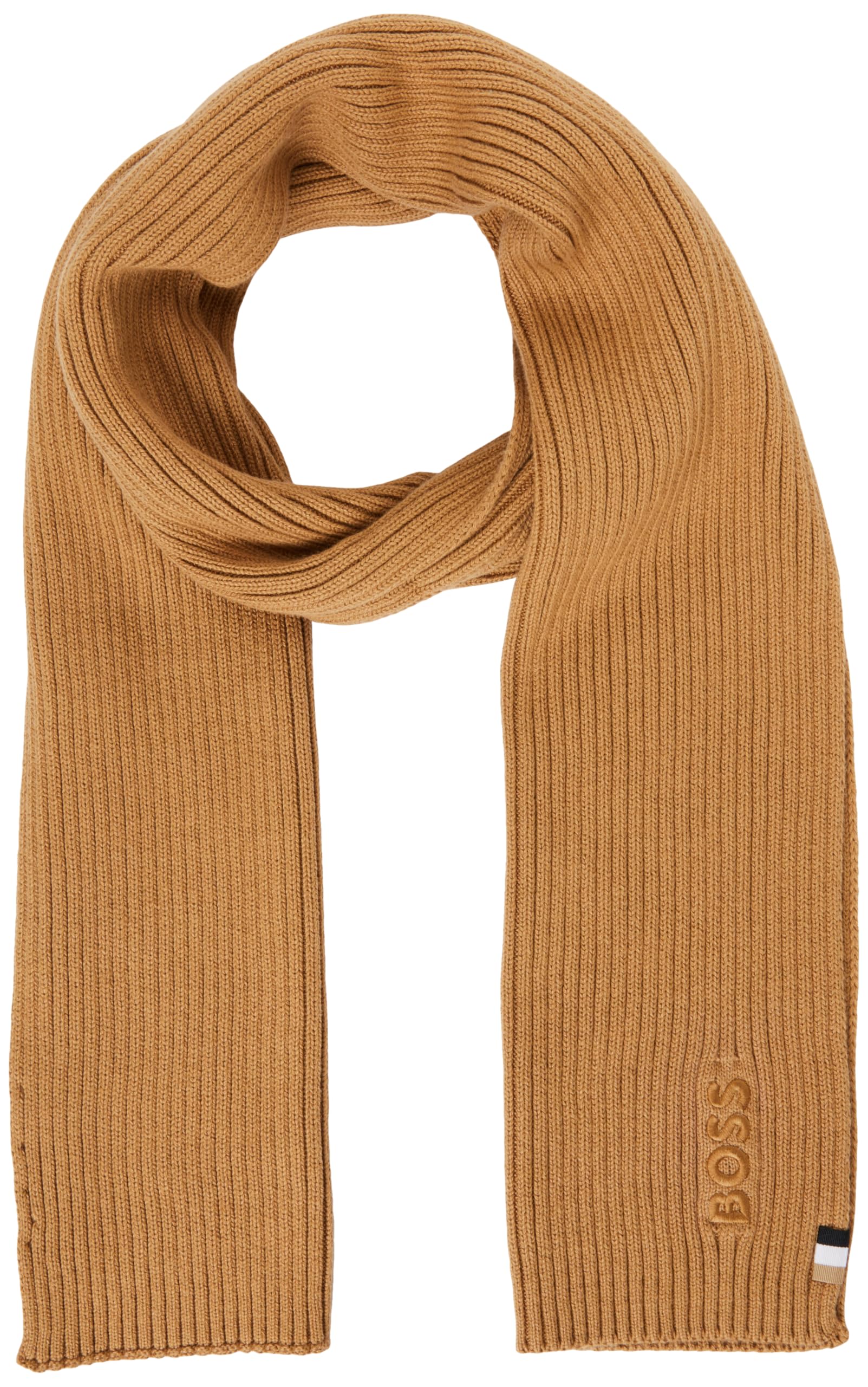BOSS Herren Magico R Gerippter Schal aus Baumwoll-Mix mit Logo-Stickerei