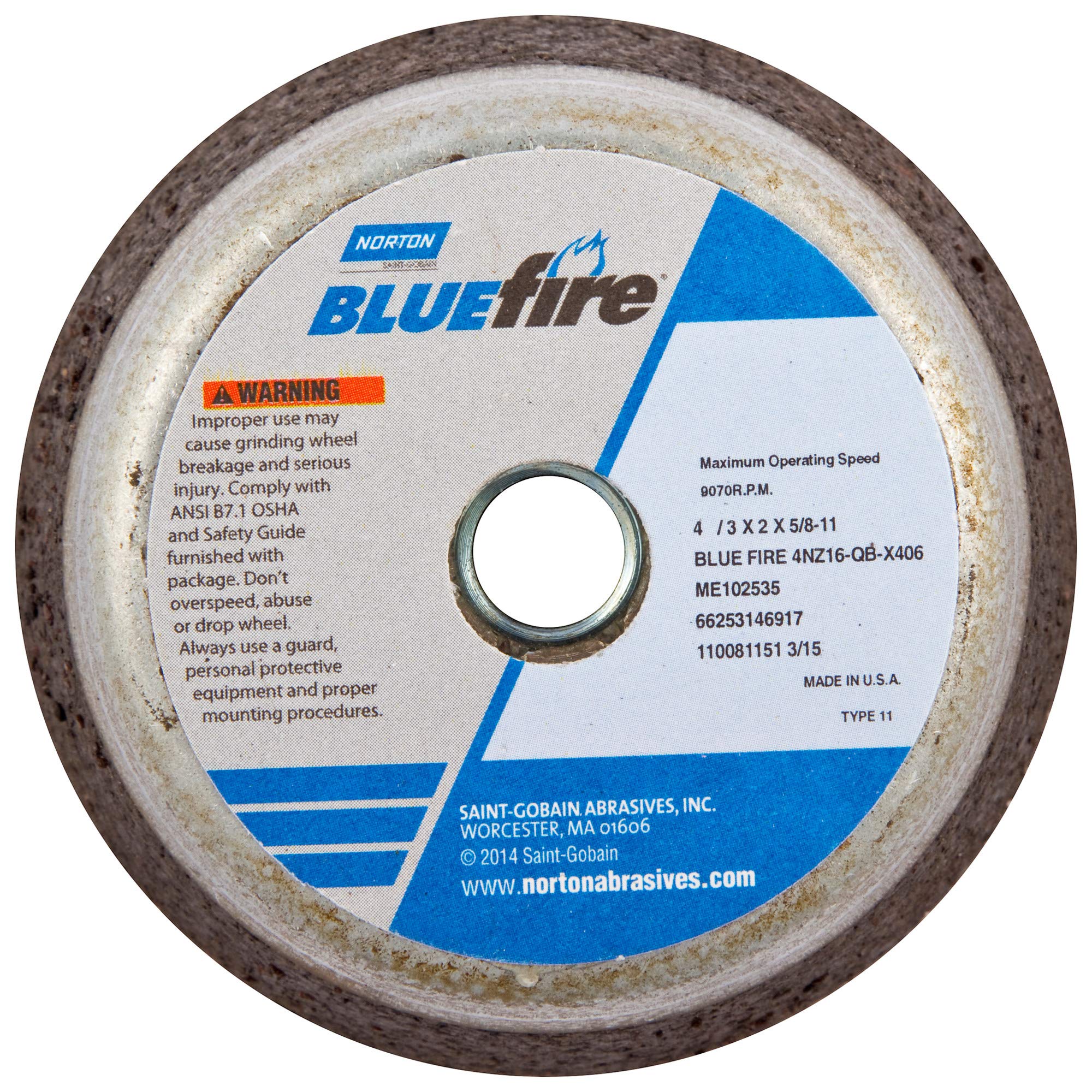 Flaring Cup Wheel, Type 11, Face Dia. 4 in