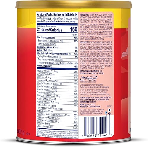 Miniatura 10 de Enfagrow Bebida nutricional prémium para niños pequeños, sabor natural a vainilla, Omega-3 DHA para apoyo cerebral, prebióticos y vitaminas
