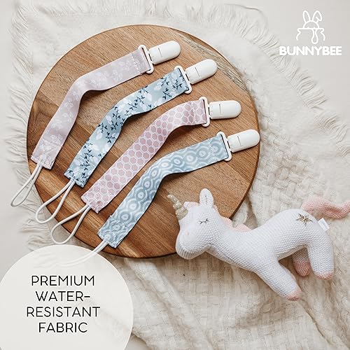 Miniatura 3 de BUNNYBEE Juego de pinzas para chupete con diseño floral de campo, paquete de 6 soportes para chupón, soporte para juguetes, lindos mordedores estilo