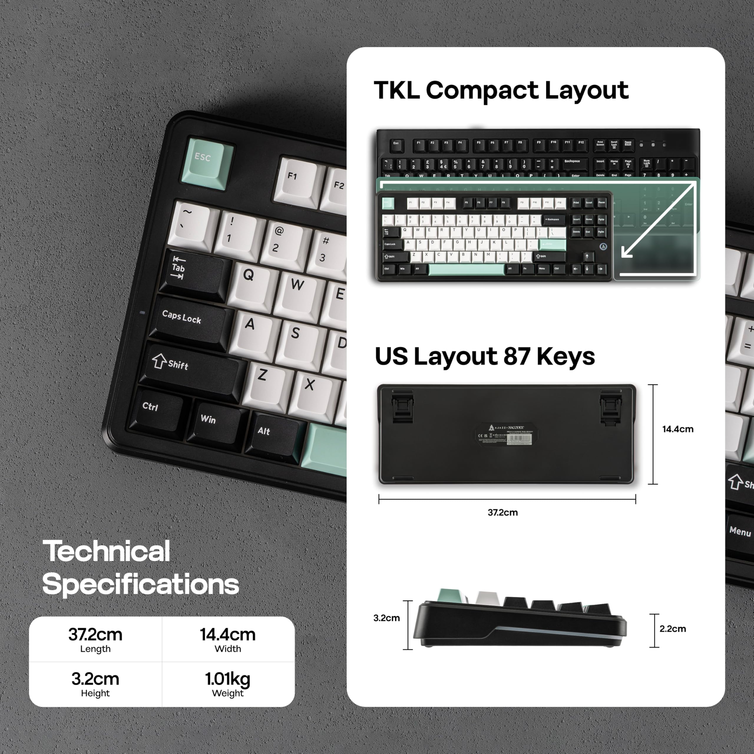 Amazon.com: MechLands AJAZZ AK870 V2 TKL Gasket Mechanical