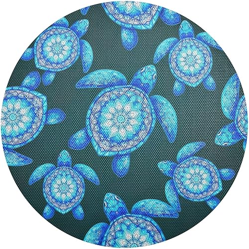 Sea Turtles Mandala Blue PVC Plate Mat, Washable Placemat Heat Resistant for Kitchen one sizex4