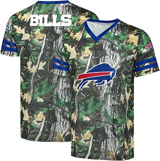NFL Men's Officially Licensed Hunter Camo Primary Logo Game Day Football V-Neck Top
