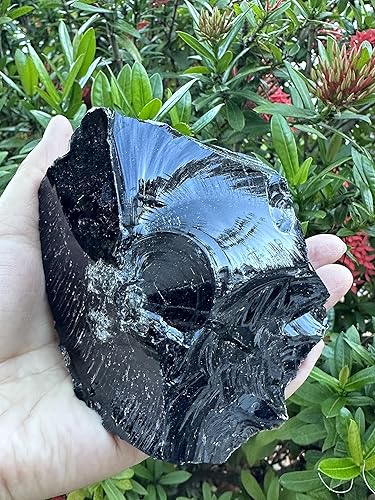 Miniatura 2 de Piedras en bruto de obsidiana negra extragrande, obsidiana negra natural de 3-10 pulgadas, cristales de obsidiana negra cruda (1-2 libras)