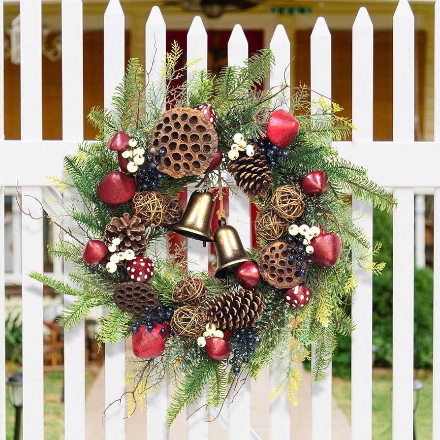 ✳︎ベル付き✳︎christmas wreathe④ Amazon.com: KI Store Mushroom Woodland Christmas Wreath with
