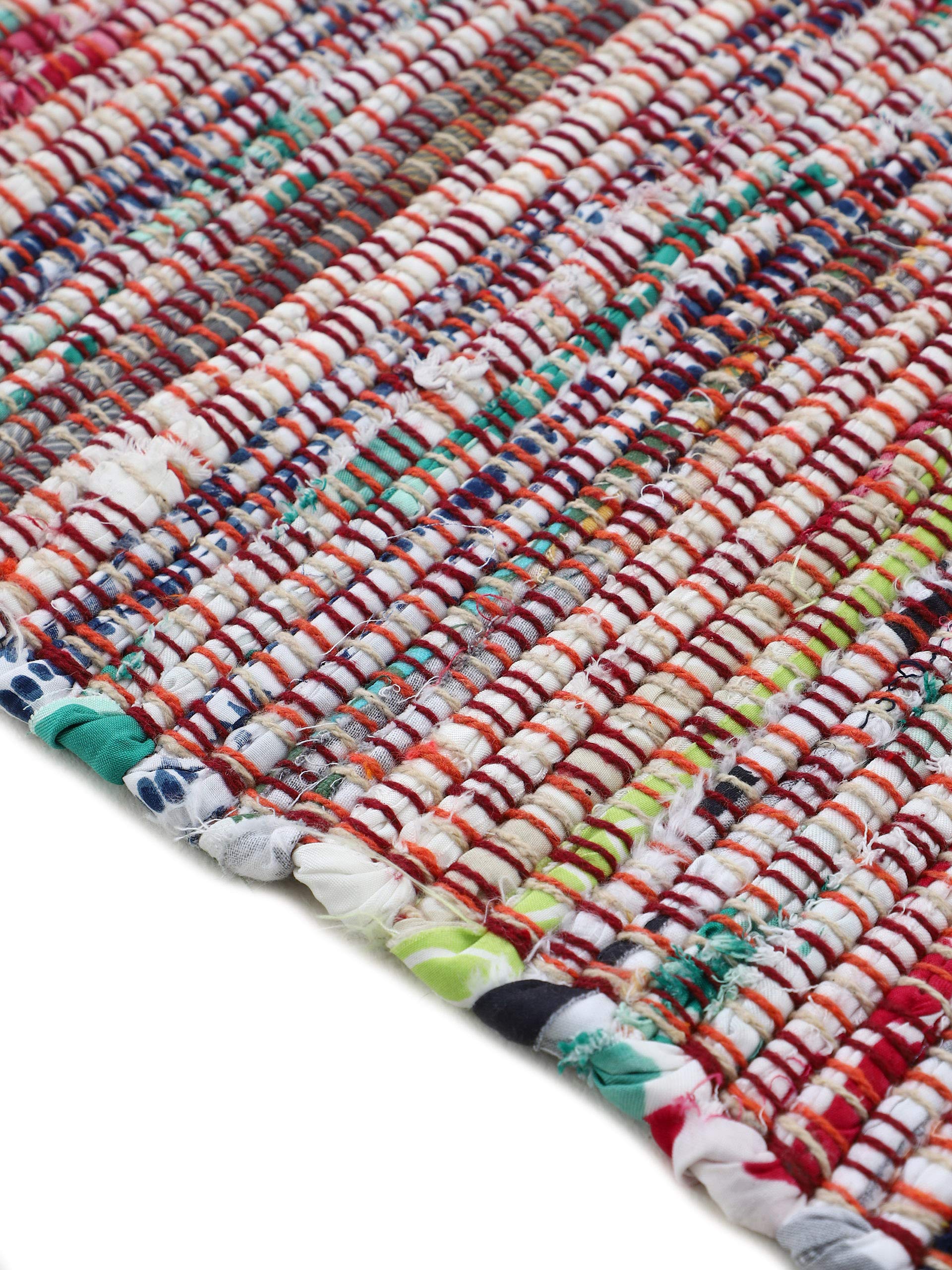 carpetfine Alfombra de Tejido Plano Kilim Chindi Rojo 120x170 cm | Alfombra Moderna para salón y Dormitorio