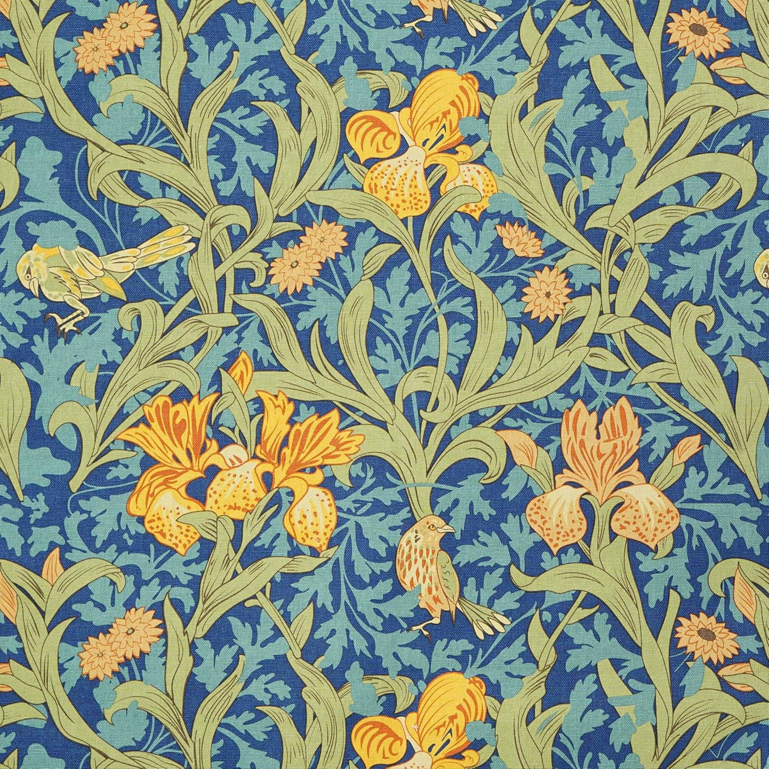 Half Moon Bay Iris by ACS John H. Dearle 25 x 18 Inch Teal Green and Orange 100% Recycled Cotton Kitchen Tea Towel
