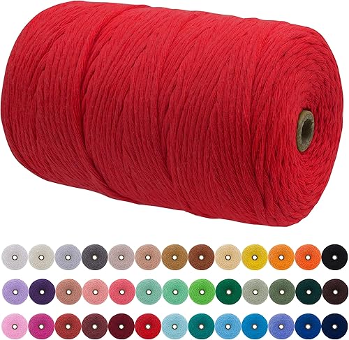 Miniatura 10 de Cuerda de macramé de una sola hebra de 0.079 in x 164 yardas (492 pies), cuerda de algodón suave para macramé, cuerda de macramé de 0.079 in,