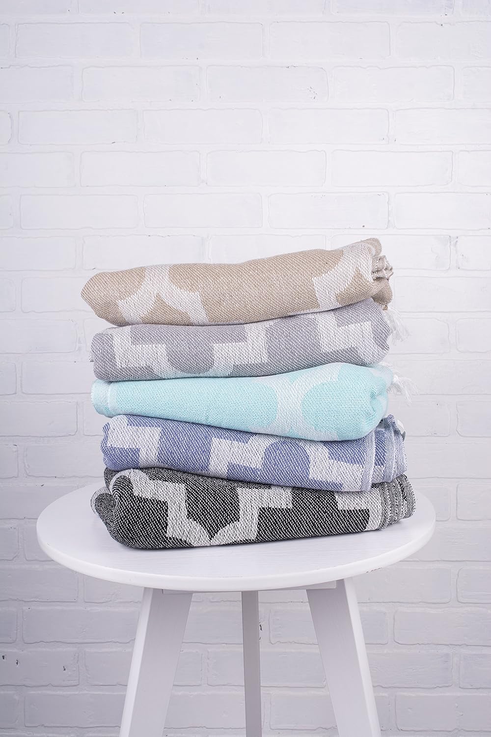 DII Modern Moroccan Cotton Blanket Throw with Fringe for Couch, Chair, Guest Room, Picnic, Camping, Beach, & Everyday Use, 50x60, Gray - Image 7