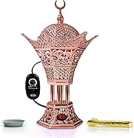 Vista 8 de AM Quemador de incienso eléctrico regulador, temperatura ajustable y temporizador, quemador de Oud para Bakhoor, incienso, resina, diseño seguro sin