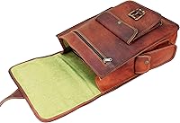 Vista 8 de 16 Inch Genuine Leather Backpack for Women and Men - Retro Vintage Laptop Backpack