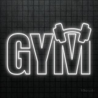 GYM Neon Sign with Barbell LED Wall Art for Home Gym Workout Room Fitness Decor Man Cave Wall Light Motivational Gift for Athletes