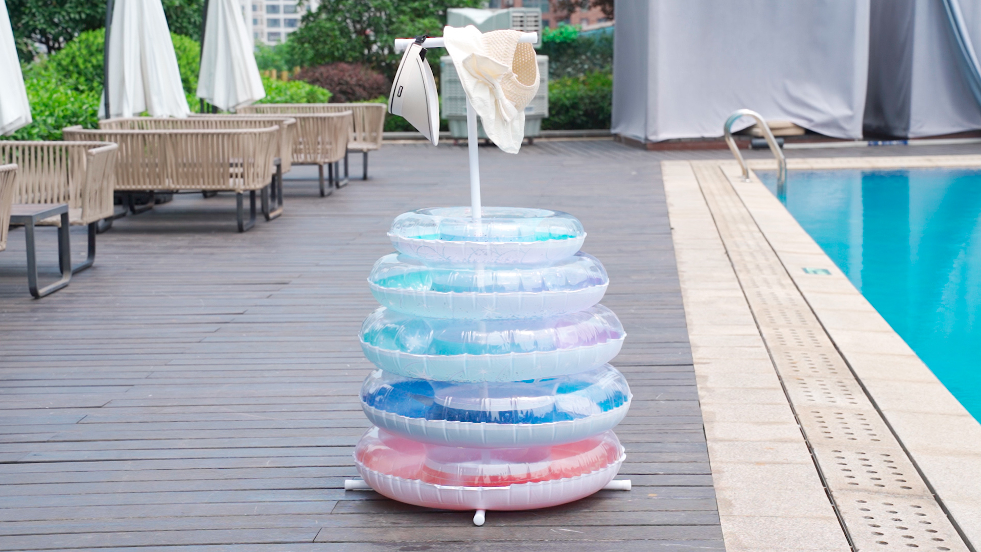 Pool Float Rack YumSur Pool Float Storage Holder - 4-Pack Wall Mount ...