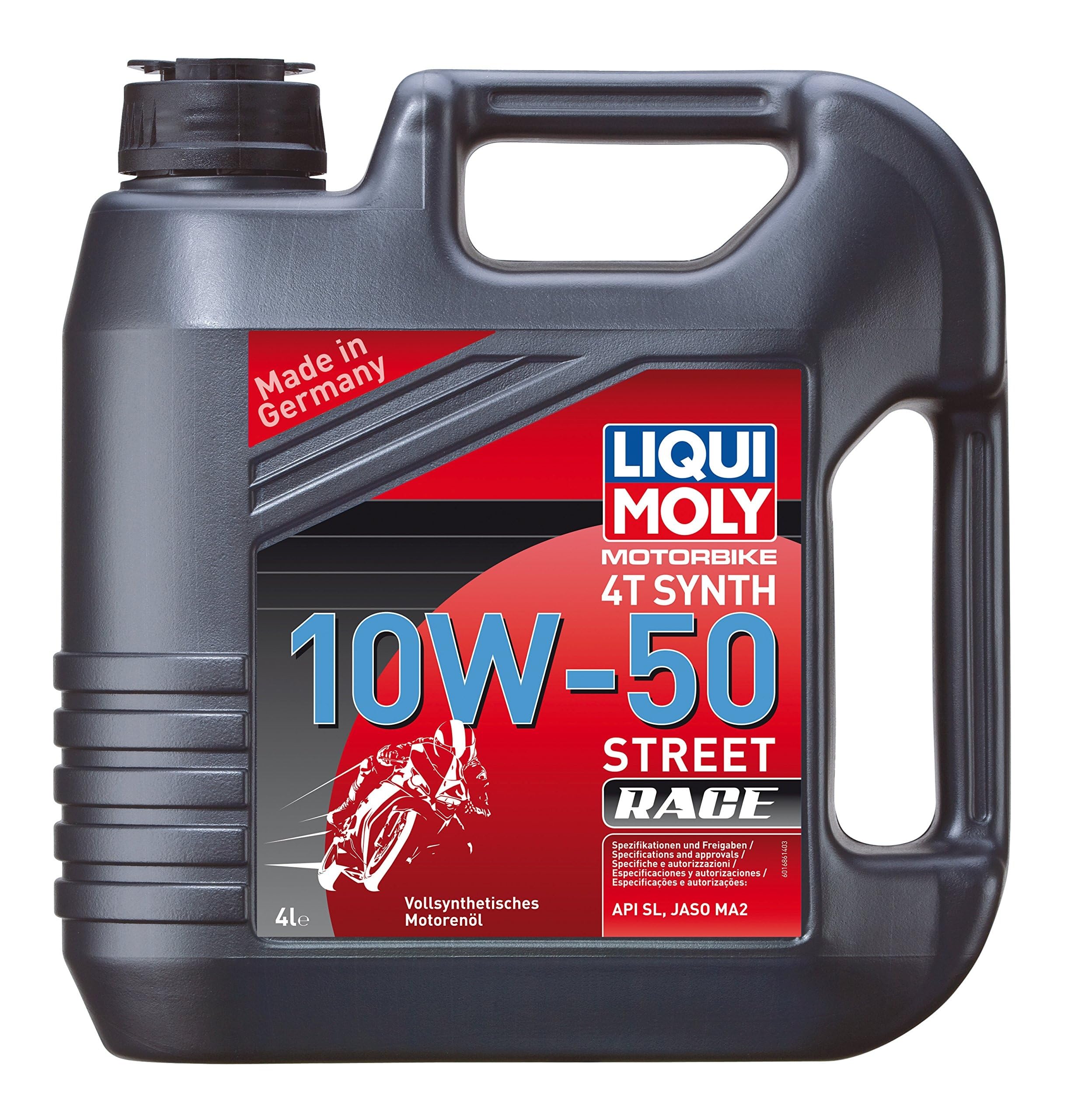 2x LIQUI MOLY 1686 Motorbike 4T Synth MotorradSport Street Race 10W-50 4L
