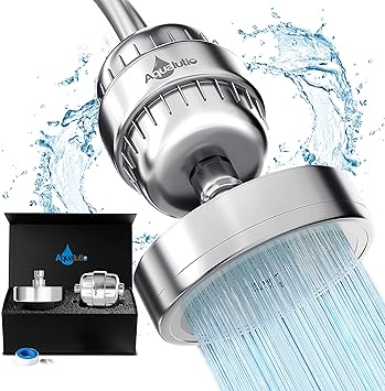 AQUALUTIO Luxury Filtered Shower Head Set 15 Stage Shower Filter With Vitamin C - E -High Pressure Shower Head Filter for Hard Water Removes Chlorine & Harmful Substance… - - Amazon.com
