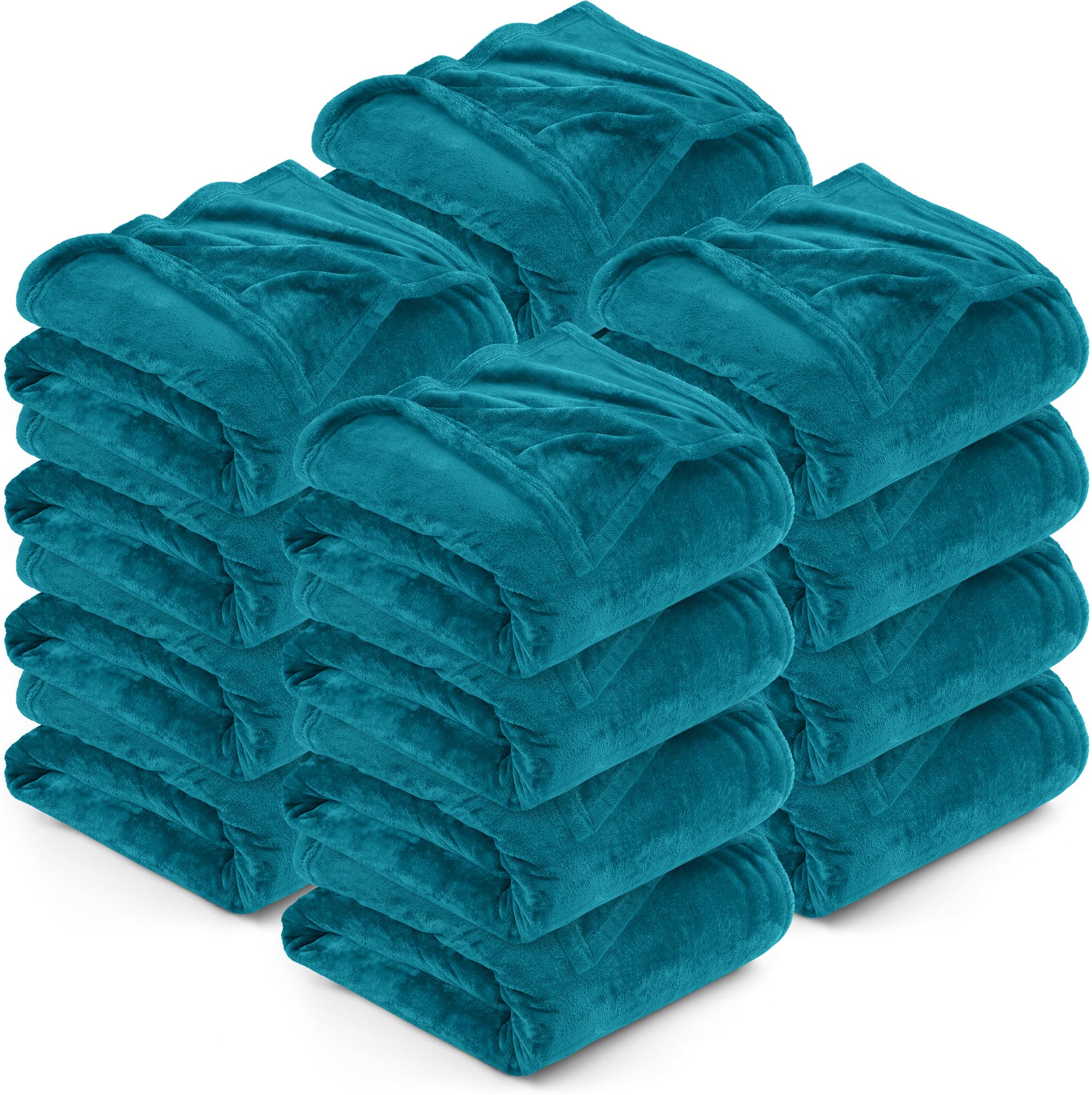 Utopia Bedding Fleece Blanket, Soft, Cosy 300 GSM Fluffy Blankets For Sofas, Bed, Couches - Pack of 16 (Throw, 152x127 cm, Turquoise) โ image 1