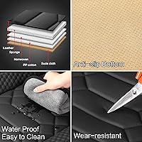 Vista 6 de Fundas de cuero para asientos delanteros, impermeables, de piel sintética, fundas de asiento para automóviles, antideslizantes, ajuste universal