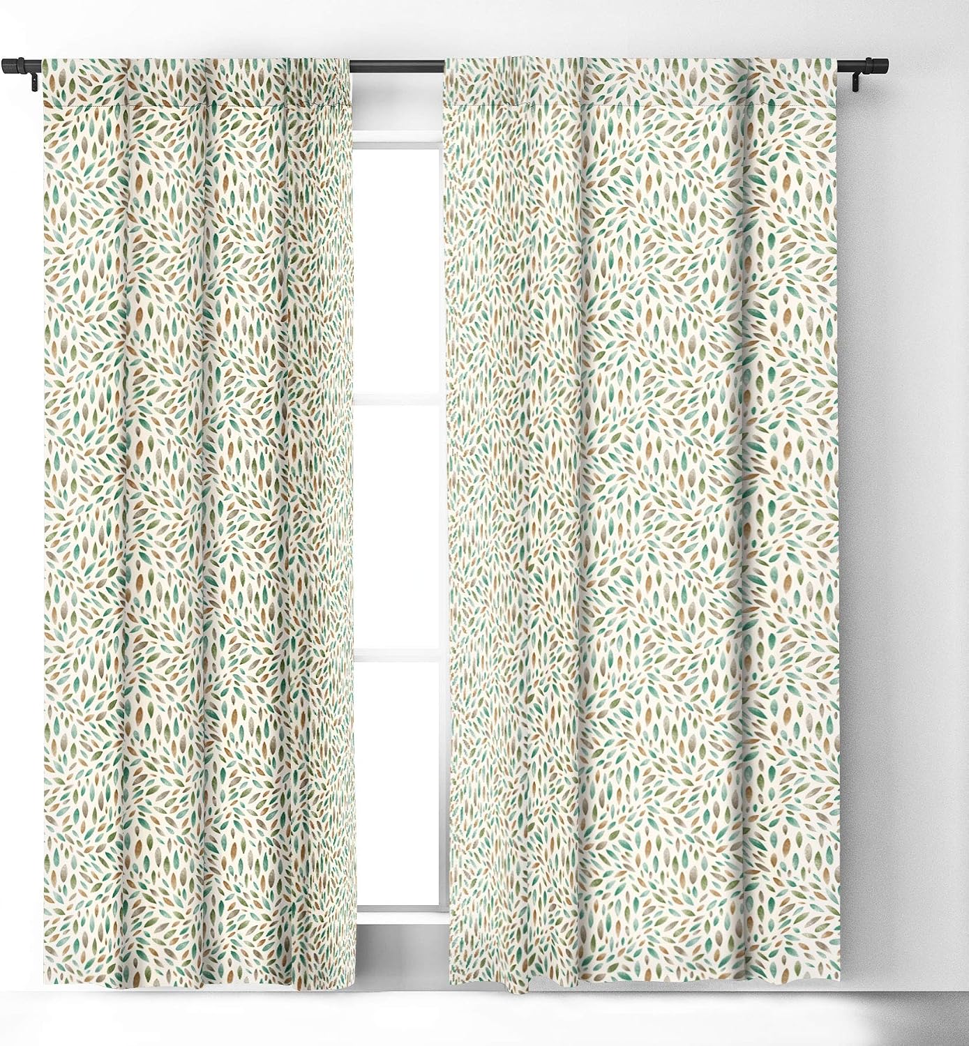 Deny Designs 1 pc Blackout Window Curtain Panel, Mini Leaves 2, 50" x 84"