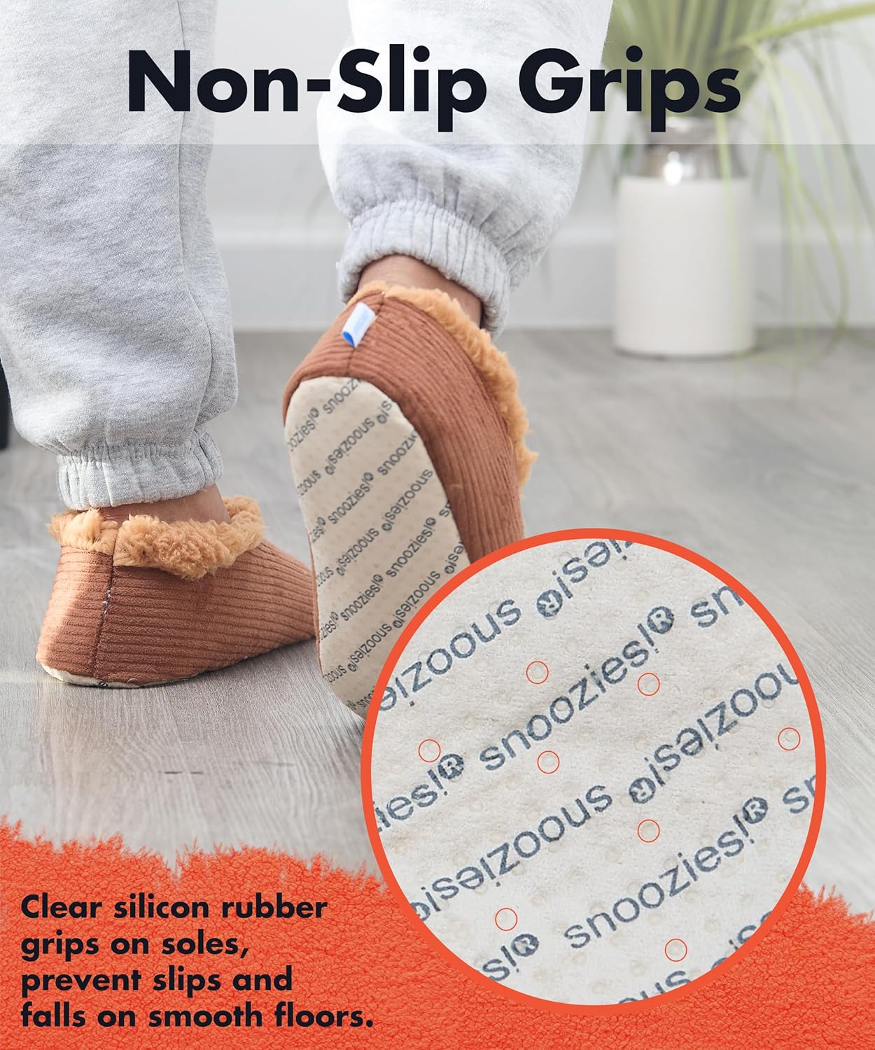 Snoozies Mens Slippers Indoor Plaid, Cord, or Camo, Sherpa Fleece-Lined Slippers Socks Non-Skid, Mens House Shoes, Male Gifts - Image 4