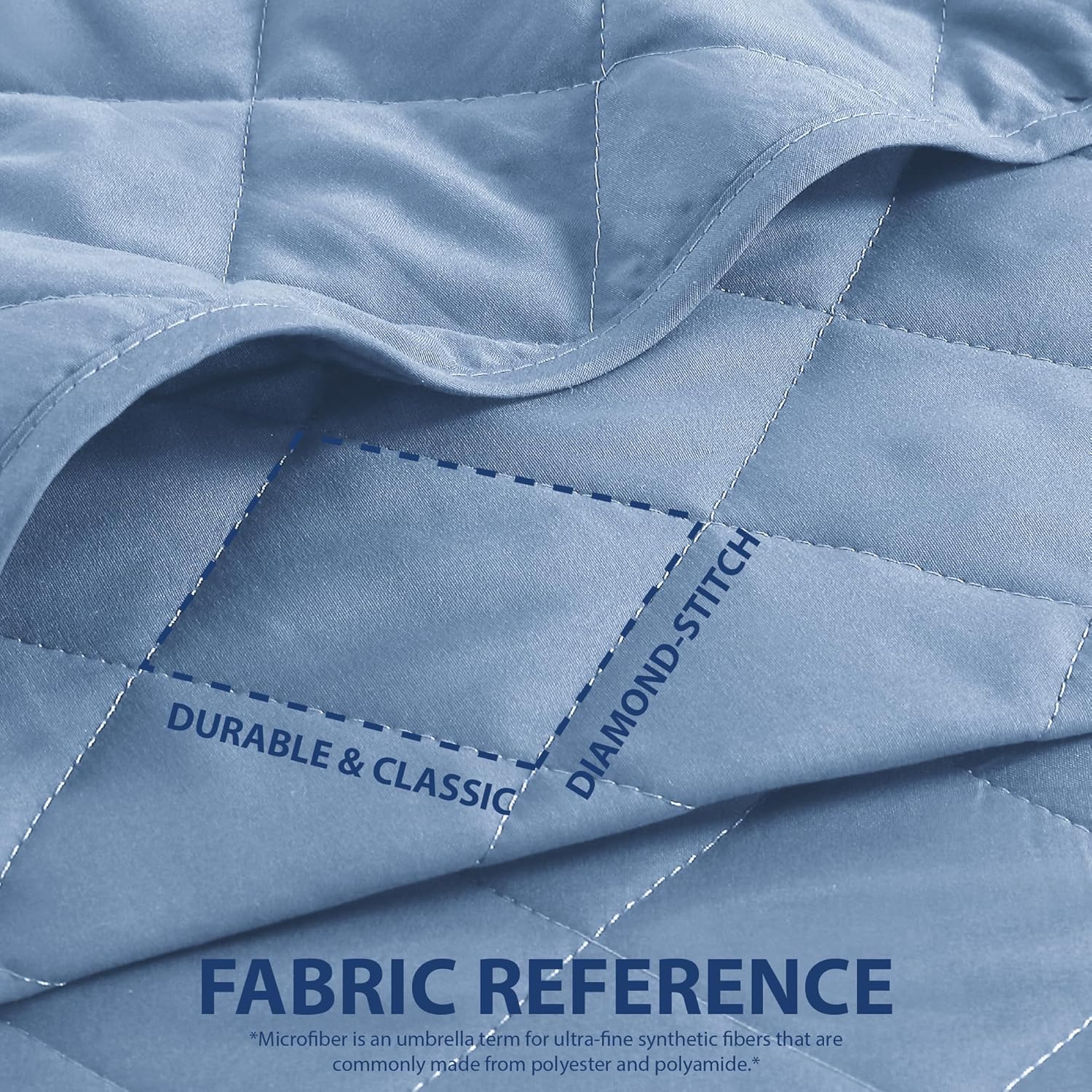 CS CATHAYSPORTS Cathay Home Basic Bedding Home Essential All Season 3PC Microfiber Diamond-Stitch Quilt Set - Light Blue, Twin/Twin XL