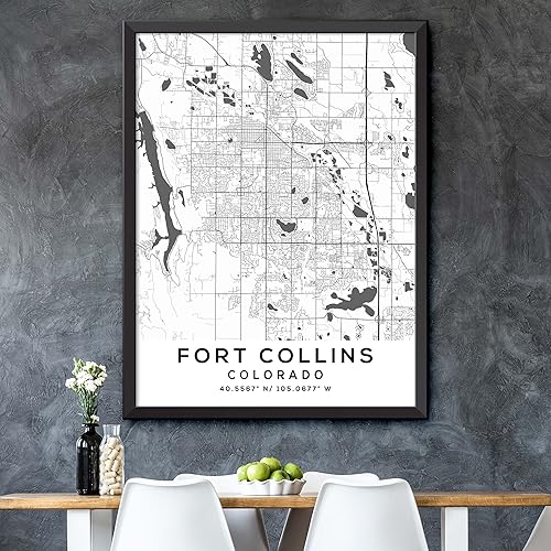 Miniatura 5 de Mapa de Fort Collins, Colorado, Light 2 (12x16)
