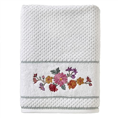 SKL Home Vern Yip - Toalla de baño con tótem floral, color azul