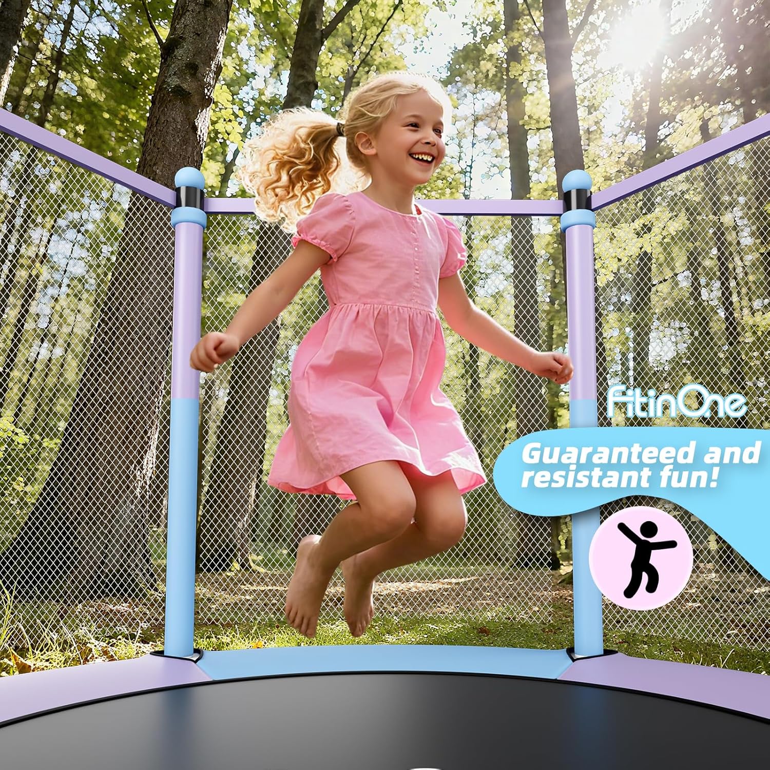Trampoline for Kids, 5 FT Indoor & Outdoor Toddler Trampoline with Safety Enclosure Net, Birthday Gifts for Kids, Gifts for Boy and Girl, Age 3-8
