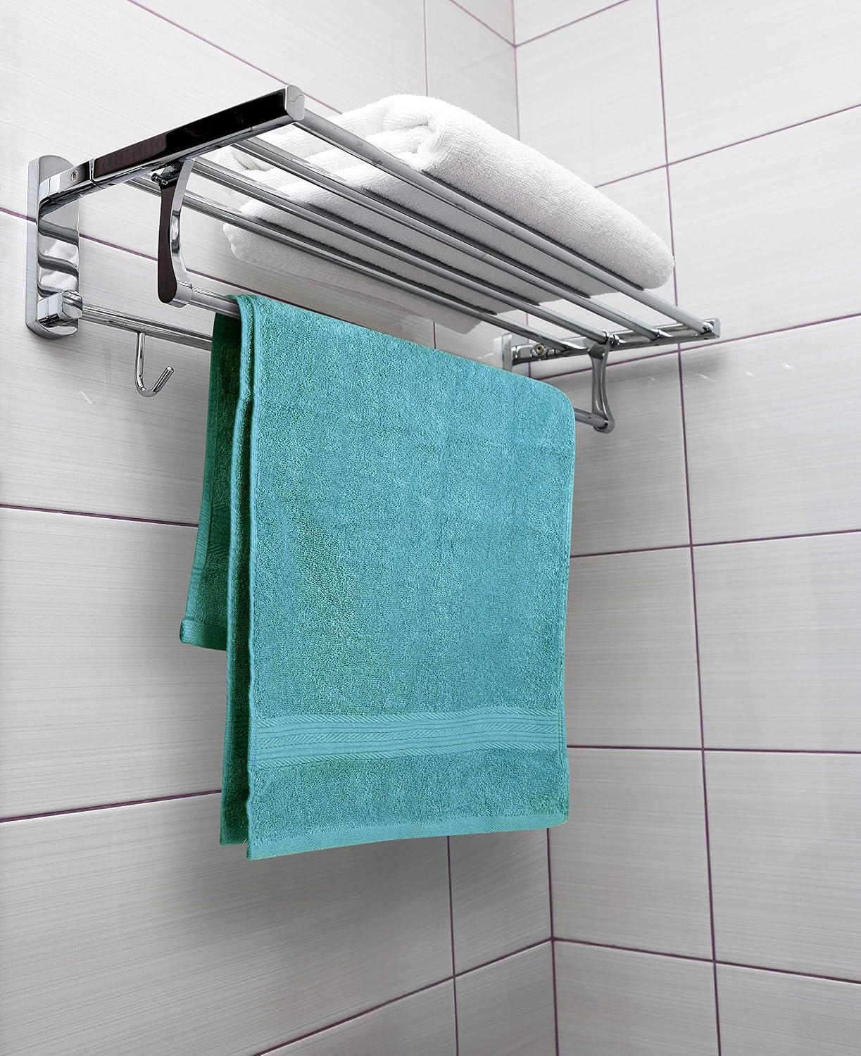 Beauty Threadz - 8 Piece Towel Set 2 Bath Towels, 2 Hand Towels, & 4 Washcloths 100% Ring Spun Cotton Towel Highly Absorbent, Ultra Soft & Fluffy Pack of 8 Bathroom Towel Set 500 GSM (Teal)