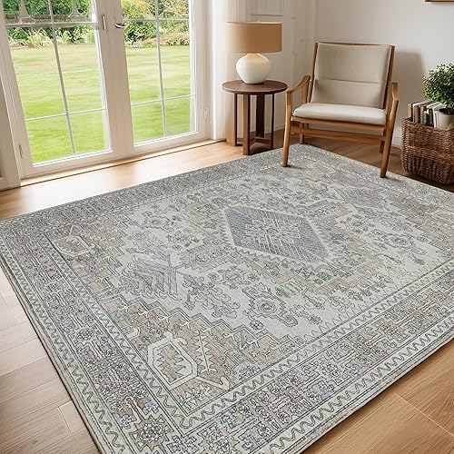 Miniatura 89 de Alfombra abstracta moderna de 3 x 5, antideslizante, resistente a las manchas, lavable, con respaldo de goma, alfombra de suelo que no desprende