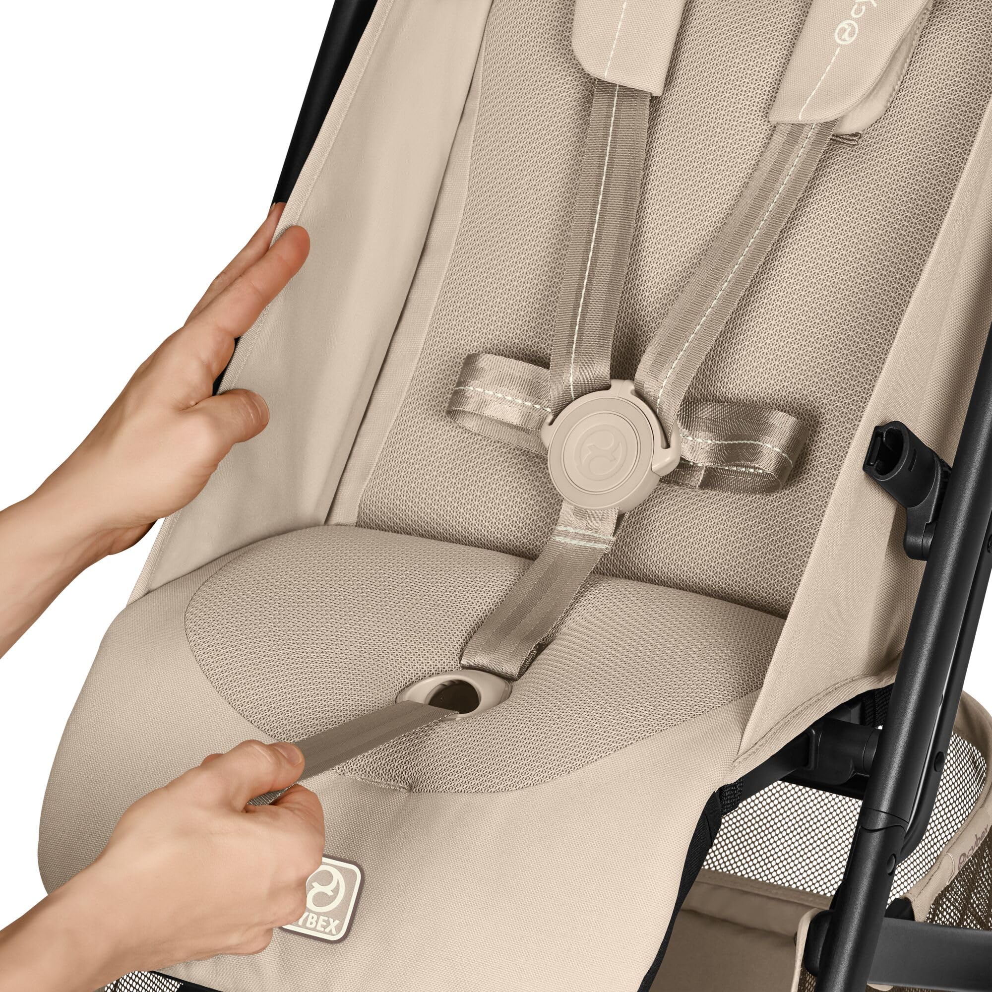 CYBEX Gold Cochecito BEEZY con posición de reclinado ergonómica, Desde el nacimiento hasta aprox. 4 años (máx. 22 kg), Plegado compacto, Sistema de arnés de un tirón, Almond Beige