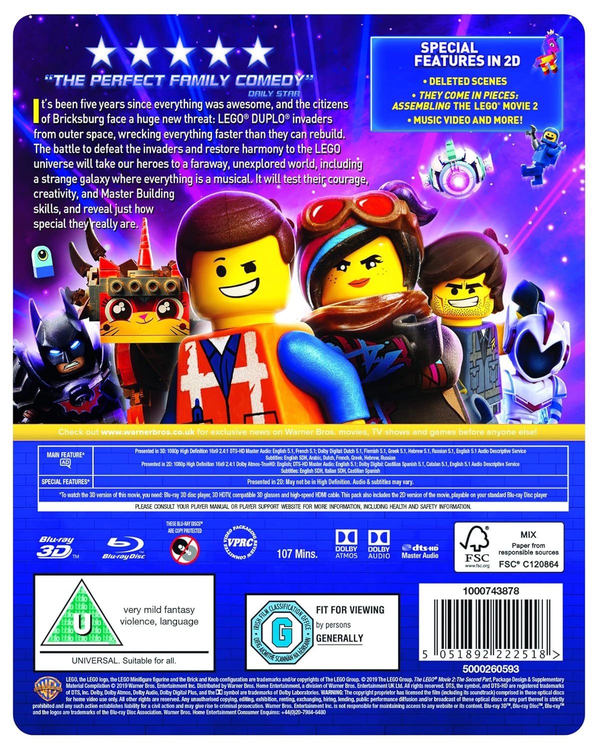 Lego Movie 2 - Steelbook [Blu-ray] [2019] [3D Blu-ray]