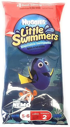 Huggies - Pañales de baño desechables Little Swimmers de Buscando a Dory, talla L, paquetes de 2